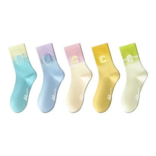 Warrior Весенние Осенние Юные Стиль Instagram Женские Носки Высокие Носки Женские 5 Пачек Дофамин Мода