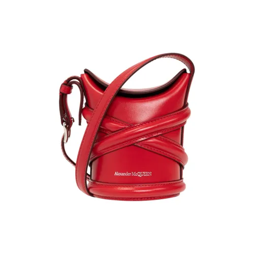 Alexander McQueen THE CURVE BAG Гладкая кожа Сумка через плечо Сумка Мини Женская Красная