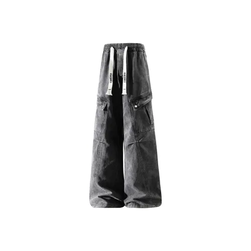 ZIRUNGE Черный Серый Цвет Унисекс Джинсы