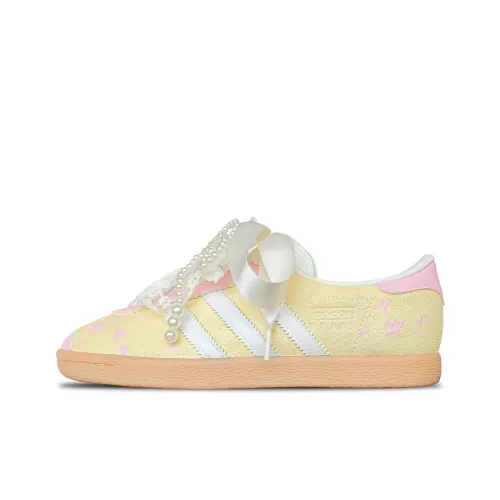 Adidas Originals Stadt Аbrasion-Resistant Низкие Кроссовки Немецкого Армейского Стиля Женские Розовые Желтые