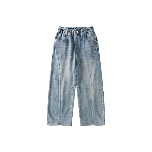 MUTONGSHAONIAN Светло-синие джинсы с флисовой подкладкой для школьников