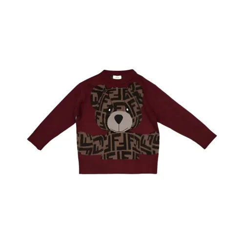 FENDI Свитер Детская одежда FW22 Красный Детский
