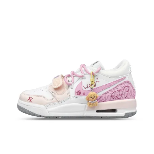 Джордан Legacy 312 Розовый Фиолетовый Щенок Низкий Топ Детские Скейтбординги Подростки