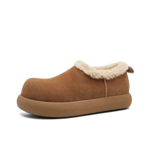 JIPOSEN Слип-он Утепленная обувь Термическая Увеличение Высоты Мода Зимние ботинки Унисекс Верблюжий