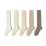 [5 пачек, утолщенный и с флисовой подкладкой · теплый для голени] Белый + Заварной + Хаки + Светло-кофейный + Кофейный