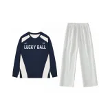 Королевский синий + серый брюки