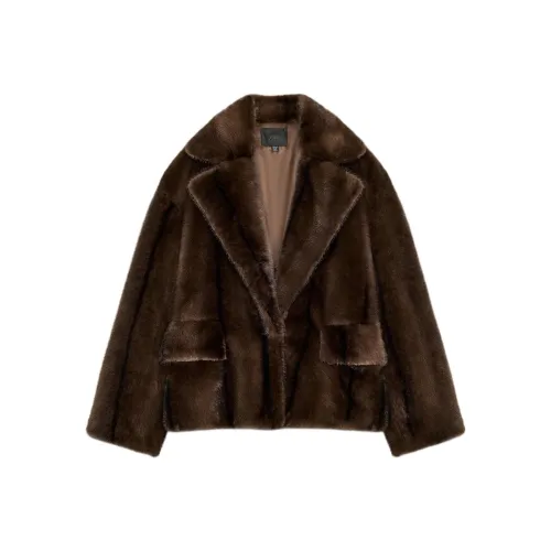 ZARA Темно-коричневые женские бархатные куртки