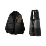 Чёрный + Чёрный Джинсы с Флисовой Подкладкой