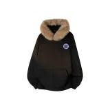 Чёрный (Коричневый меховой воротник)