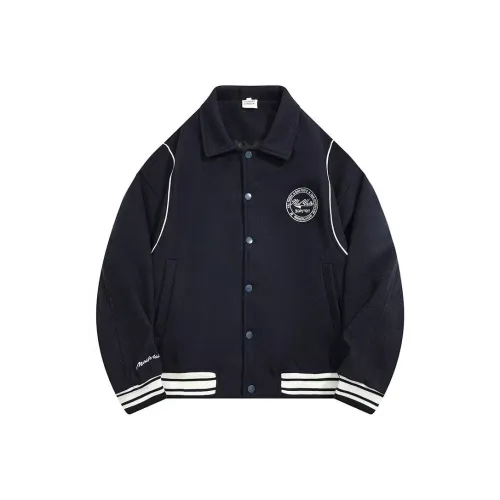 QEWBG Темно-синий [Двойной слой утолщенный шерстяной] унисекс куртки