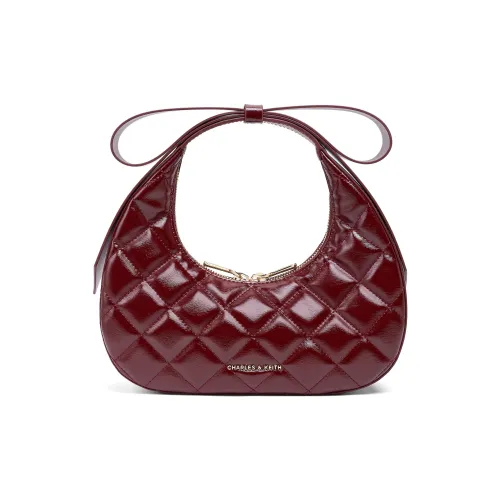 CHARLES KEITH Полиуретан Синтетическая кожа Ткань Тисненая кожа Сумка Женская Вино Красный