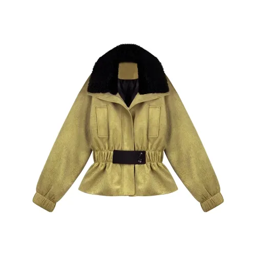 IWZI Желтый Зеленый Женские Пуховики