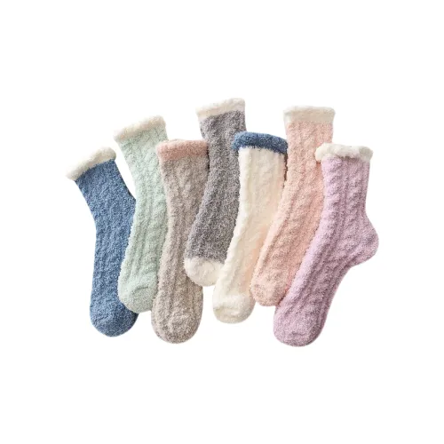 J TOO 7 шт [Цвет изображения] Женские носки MID до икры