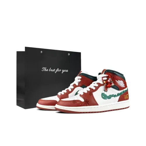 Jordan Air Jordan 1 BNK Первый снег Dingdang Амортизация Износостойкий MID Топ Винтажные баскетбольные кроссовки Мужские