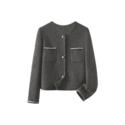 TOUCH Укороченное пальто женское темно-серого цвета