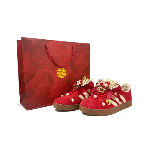 Adidas Vl Court Classic Вечная любовь Амортизация Износостойкие Низкие Кроссовки для скейтбординга Унисекс Красные