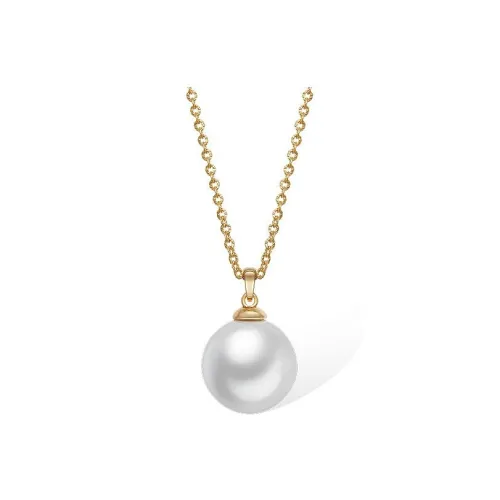 Retro Chic Олово-золото с инкрустацией жемчужной раковины трехцветное ожерелье с бусинами женское