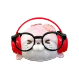 Вишневый цветок Little Леопард + Стекло + Красные наушники