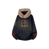 Темно-синий (Коричневый меховой воротник)