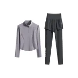 Двухкомпонентный комплект (Пальто Sea Moon Rock + Серые штаны)