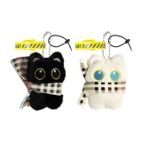 Шарф Wear Маленький Черный Кот Кукла + Шарф Wear Shiro Кошка Кукла Украшение & Черный Шнур Желтый Ремешок 2 Пачка