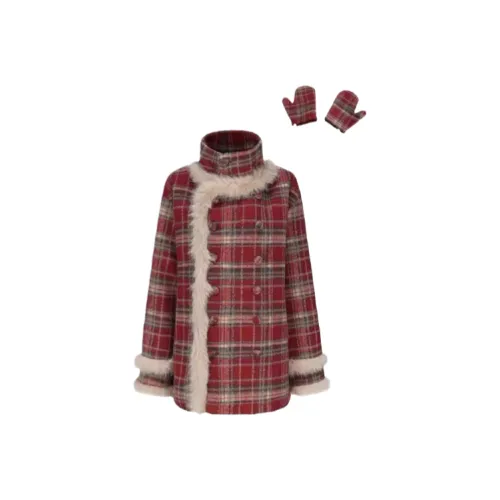 ADXKM Клетчатый [с перчатками] Женские бархатные куртки