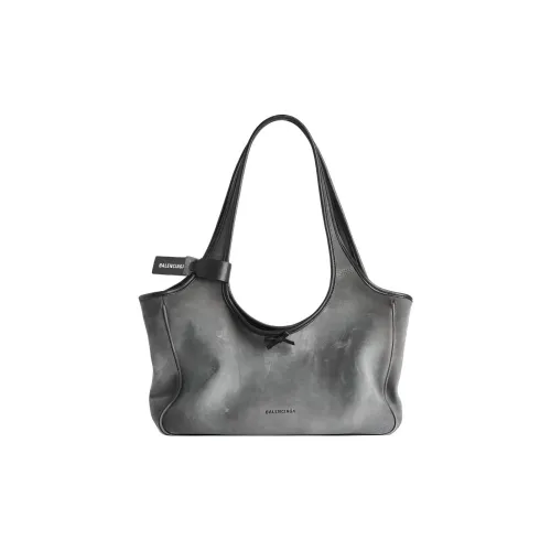 Balenciaga Замша Плечевая Сумка Женская Серого Цвета