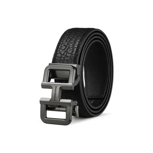 BOSSSUNWEN Редкая кожа буйвола Автоматическая застежка Ремень Мужской 3,5 см