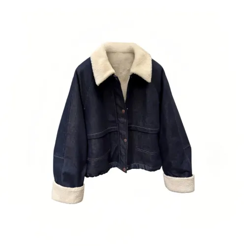 MORii Синий с флисовой подкладкой женские джинсовые куртки