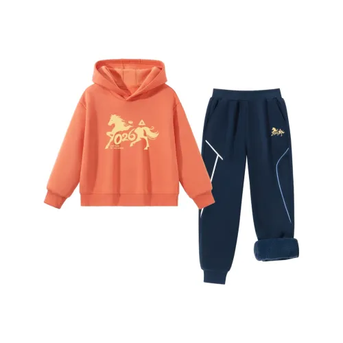 PEAK Теплый оранжевый PK Лошадь Год Темно-синий PK Лошадь Год K Kids Повседневная спортивная одежда