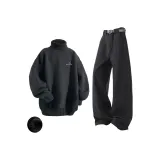 Черный топ с флисовой подкладкой + черные штаны