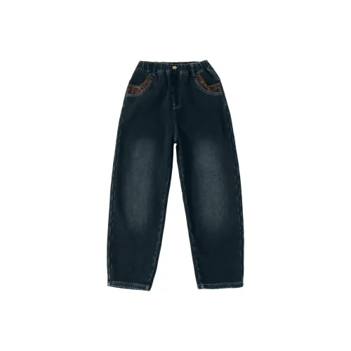 MUTONGSHAONIAN Синие Серые Флисовые Подкладочные Джинсы для Подростков