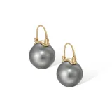 Серьги-кольца "Ледник Серый" с жемчужной оболочкой