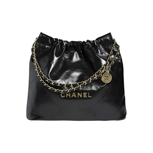 CHANEL 22Bag Блестящая сумка из телячьей кожи сумка-тоут сумка для покупок сумка через плечо женская