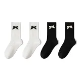 [4 упаковки_ Bowknot Division] 2 белых + 2 черных