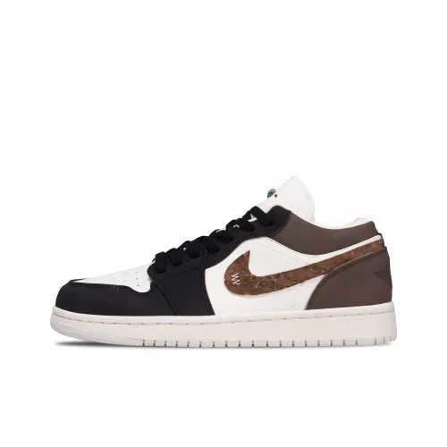 Jordan Air Jordan 1 Пустыня Дикий Устойчивые к истиранию Низкие Баскетбольные Кроссовки Винтажные Мужские Мокко