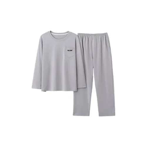 TULANDUO Light Gray 100% Cotton Men's Thermal Sets TULANDUO Светло-серый 100% хлопок Мужские термокомплекты