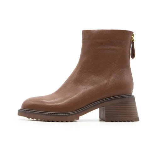 FED Ботильоны Высота каблука 5 см Женские Кофейного цвета