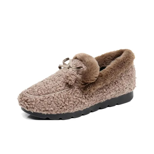 QINBU Флисовые лоферы с резиновым покрытием утепленные низкие женские