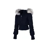 Темно-синий [Впечатляющий хлопковый пуховик]