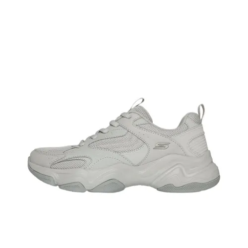 Skechers Дышащие Легкие Увеличивающие Высоту Низкие Кроссовки для Тренировок Женские Серые