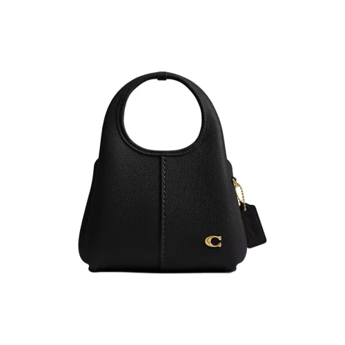 COACH LANA Полированная кожа с галькой маленькая сумка женский черный