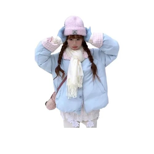 POSIYING Синий Розовый Двусторонний Женский Пуховик