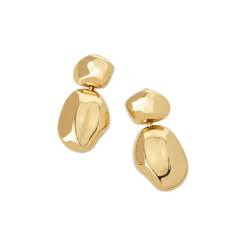 Retro Chic Серьги-кольца с позолоченным броном "Звезда и Луна" Свет и Тень Женские