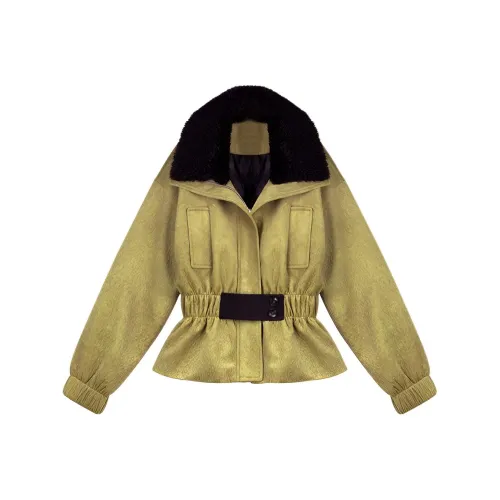 XGXR Желтый Зеленый Женские Куртки