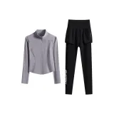 Двухкомпонентный комплект (Пальто Sea Moon Rock + Черные штаны)