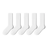 [5 пачек, удлиненные носки-трубы · с флисовой подкладкой, термические] Белый 5