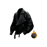 Черный [Искренний кожа куртка, утолщенный и с флисовой подкладкой, улучшенный]