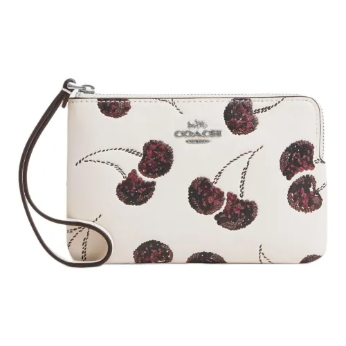 COACH Клатч из коровьей кожи маленький женский меловый разноцветный