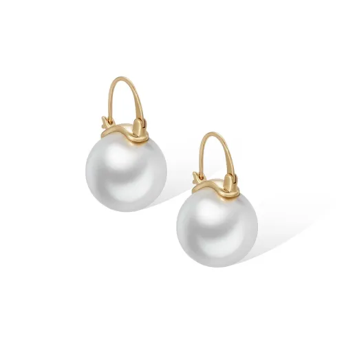 Retro Chic Серебро с золотым покрытием инкрустированное жемчугом трехцветные жемчужные серьги-кольца для женщин